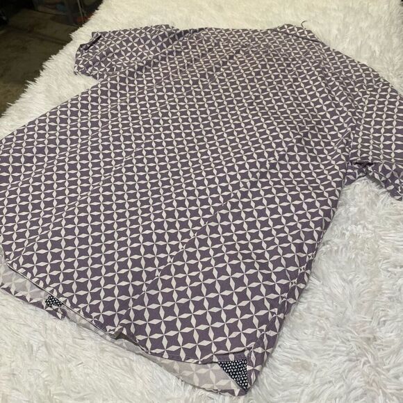 Ted Baker Geometric Short Sleeve Button Down Shirt in Blushes 3XL - Picture 6 of 9